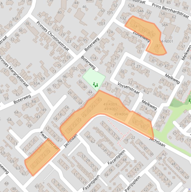 Kaart van postcodegebied 7064EJ.