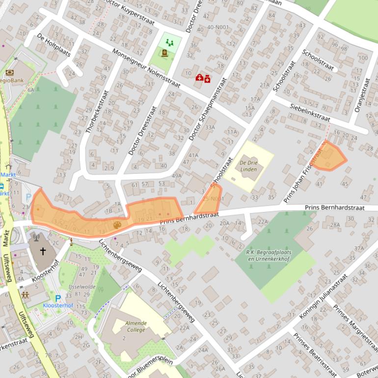 Kaart van postcodegebied 7064GC.