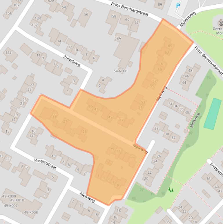 Kaart van postcodegebied 7064GL.