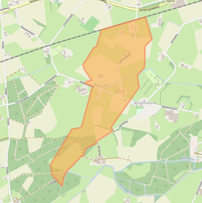 Kaart van postcodegebied 7065AG.