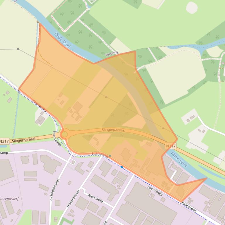 Kaart van postcodegebied 7071AA.