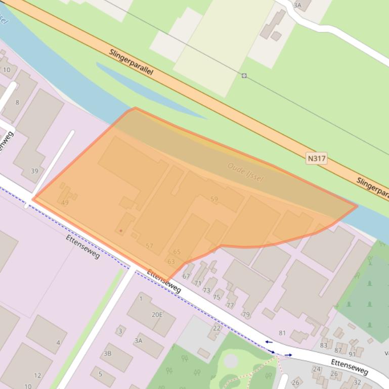 Kaart van postcodegebied 7071AB.