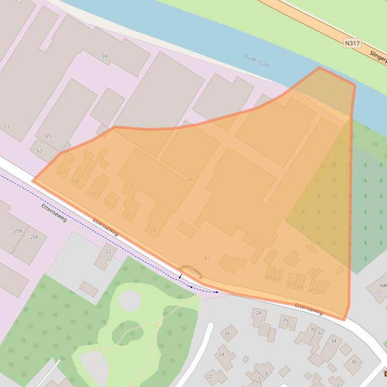 Kaart van postcodegebied 7071AC.