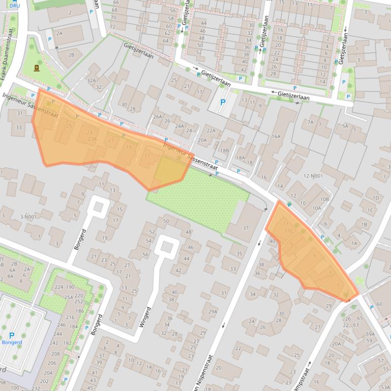 Kaart van postcodegebied 7071BA.
