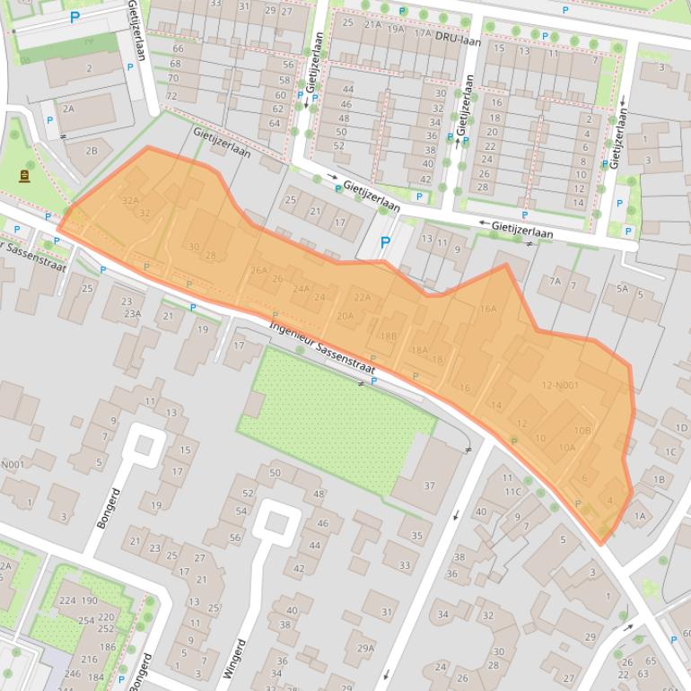 Kaart van postcodegebied 7071BC.