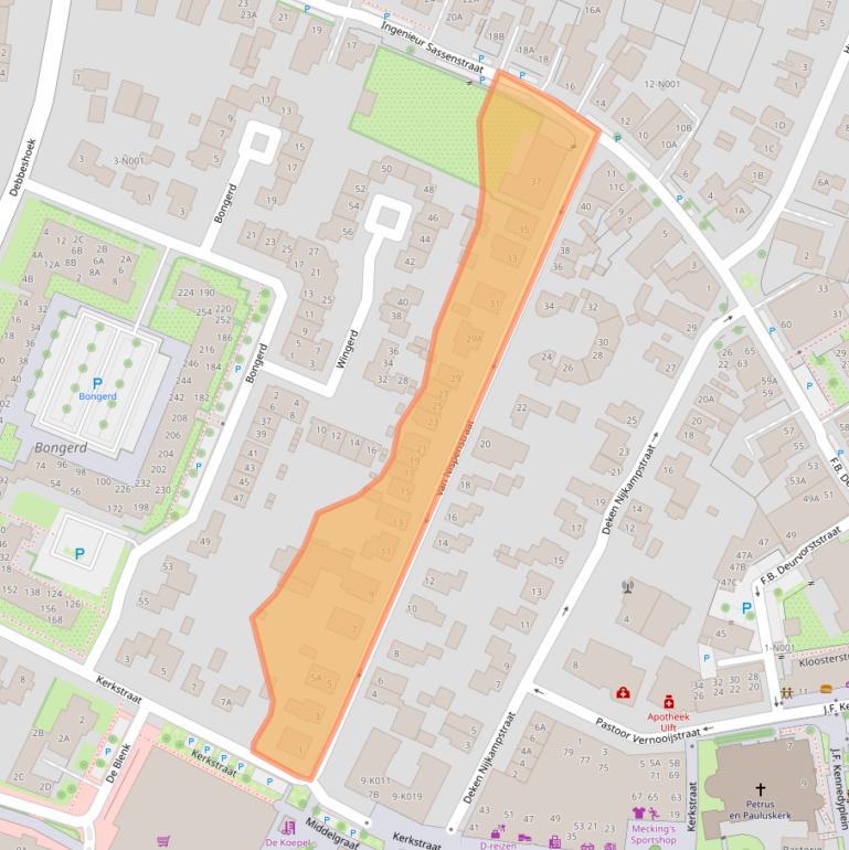 Kaart van postcodegebied 7071BL.