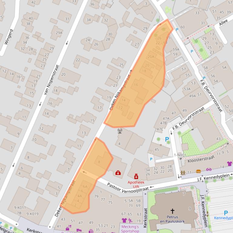 Kaart van postcodegebied 7071BP.