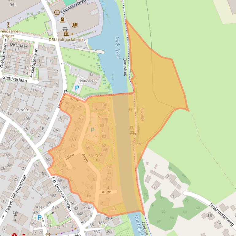 Kaart van postcodegebied 7071BW.