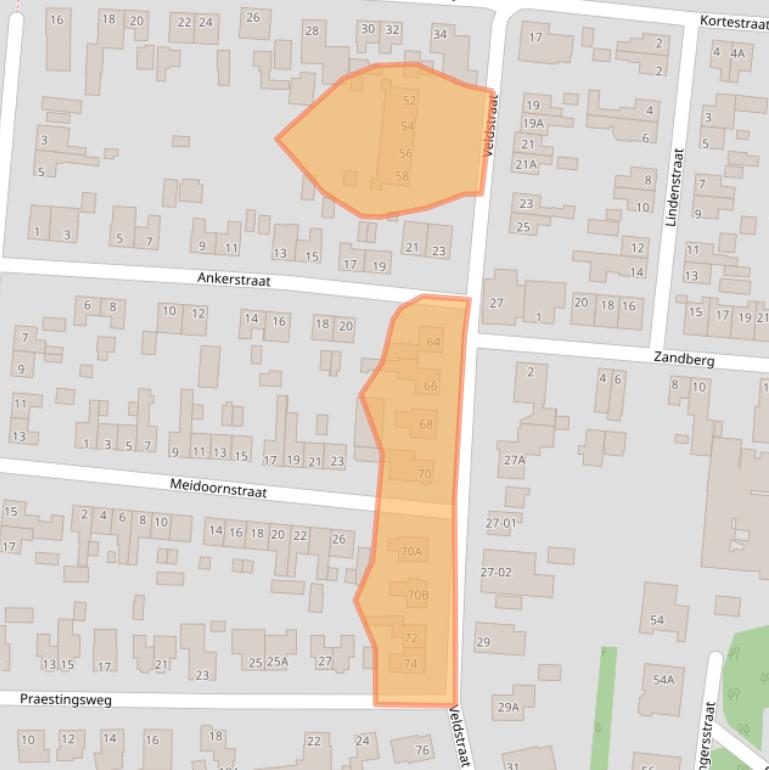 Kaart van postcodegebied 7071CD.