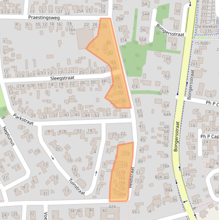 Kaart van postcodegebied 7071CE.