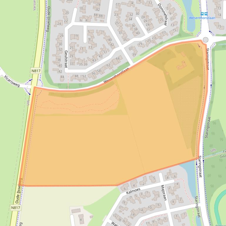 Kaart van postcodegebied 7071CG.