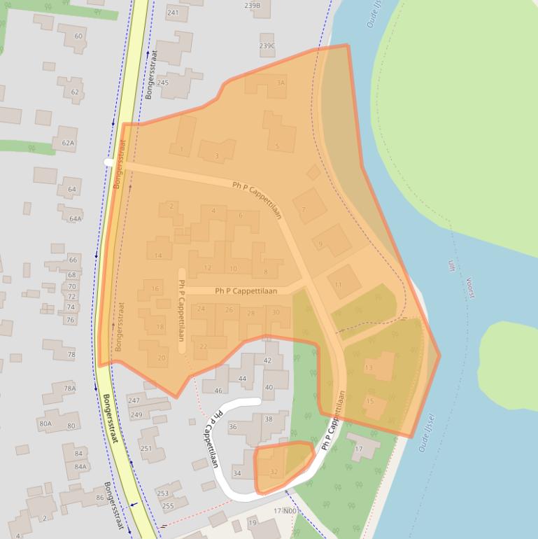 Kaart van postcodegebied 7071CS.