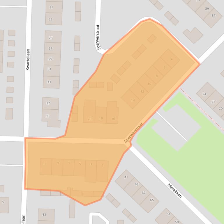 Kaart van postcodegebied 7071GW.