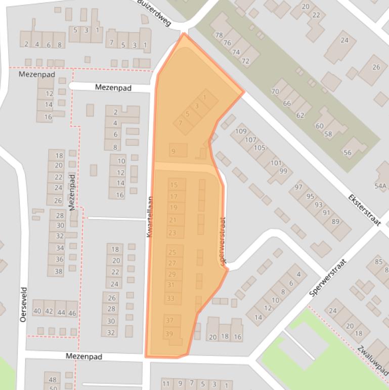 Kaart van postcodegebied 7071JE.