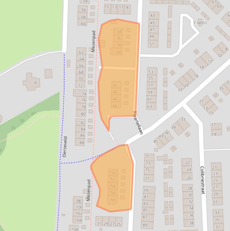 Kaart van postcodegebied 7071JL.