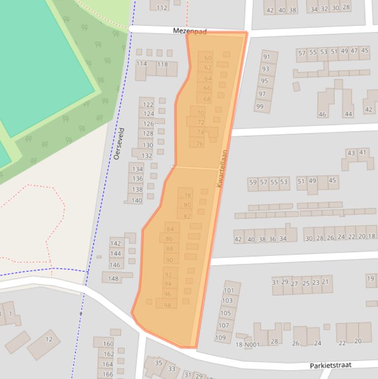 Kaart van postcodegebied 7071JM.