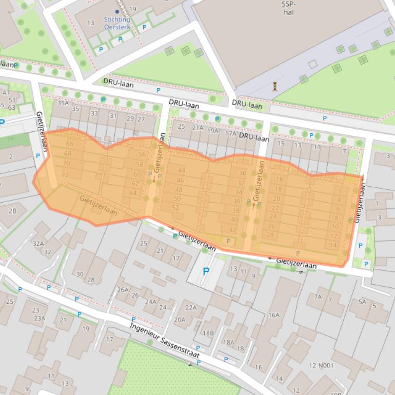 Kaart van postcodegebied 7071MA.
