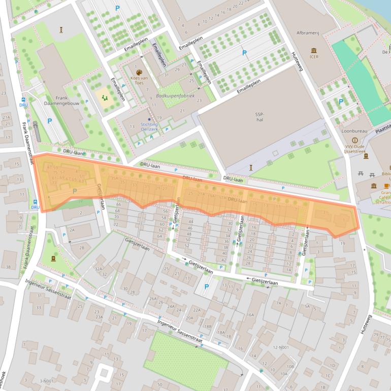 Kaart van postcodegebied 7071MB.