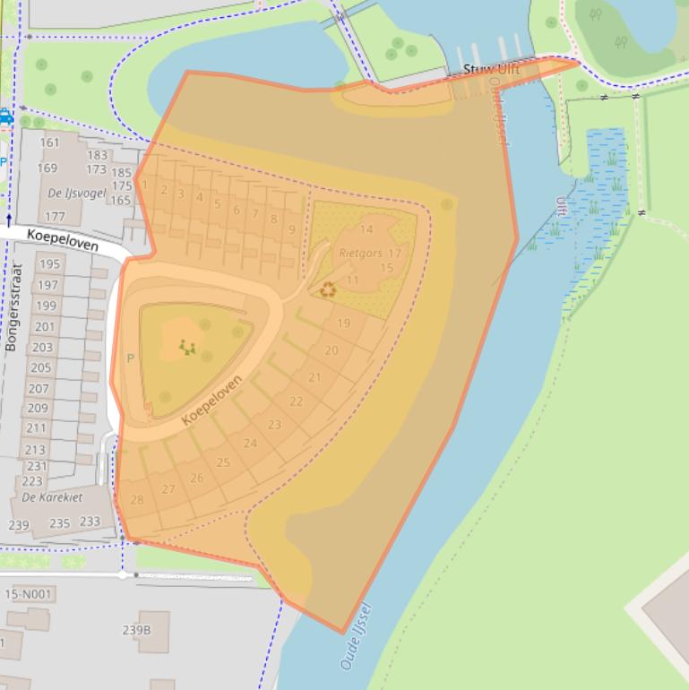Kaart van postcodegebied 7071NA.