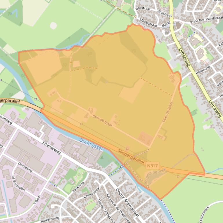 Kaart van postcodegebied 7071PA.