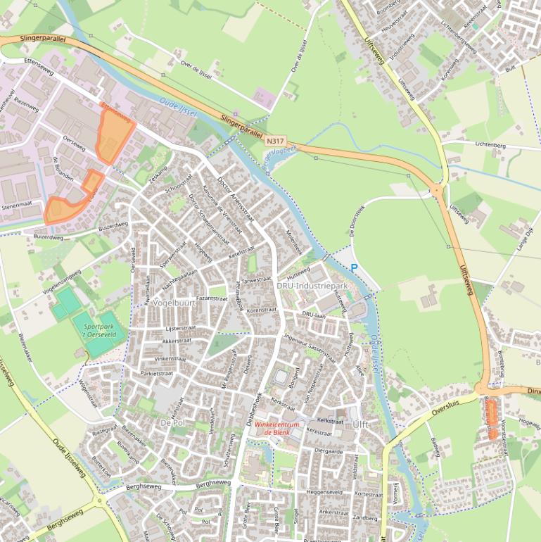 Kaart van postcodegebied 7071PB.