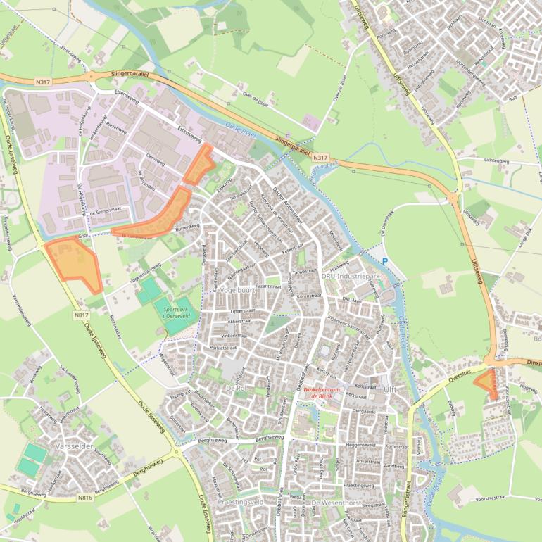 Kaart van postcodegebied 7071PC.