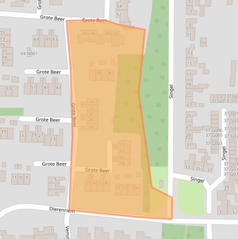 Kaart van postcodegebied 7071TV.