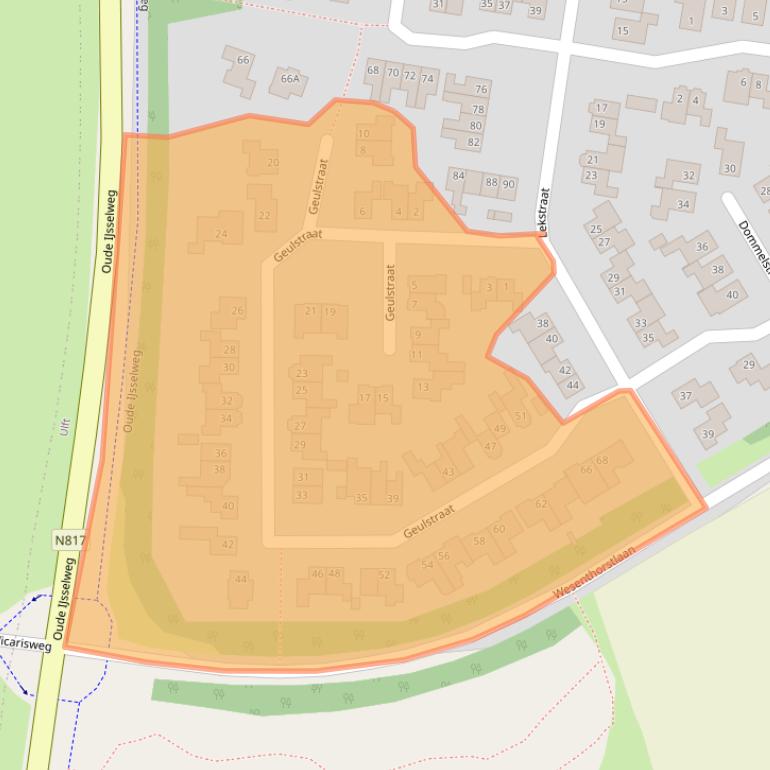 Kaart van postcodegebied 7071VV.