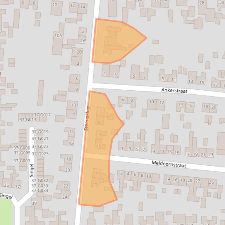 Kaart van postcodegebied 7071WJ.