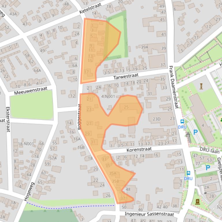 Kaart van postcodegebied 7071ZA.