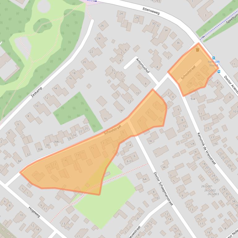 Kaart van postcodegebied 7071ZX.