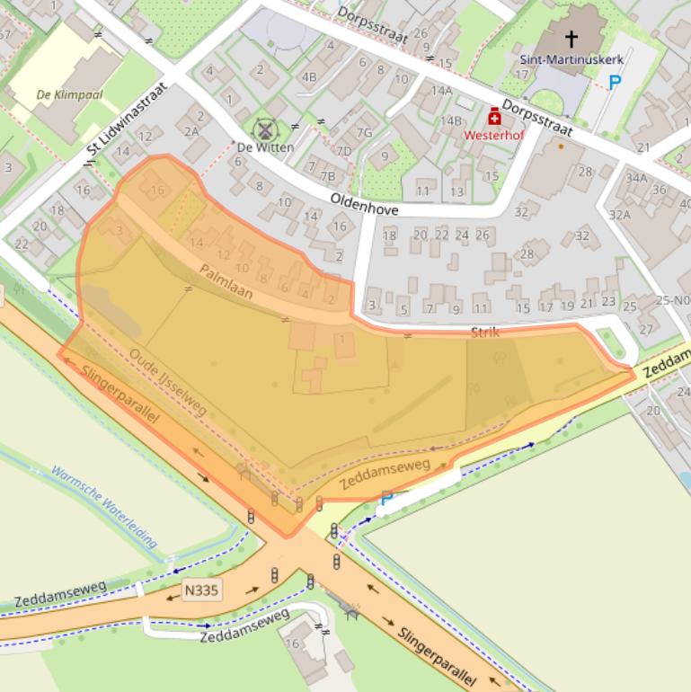 Kaart van postcodegebied 7075AJ.