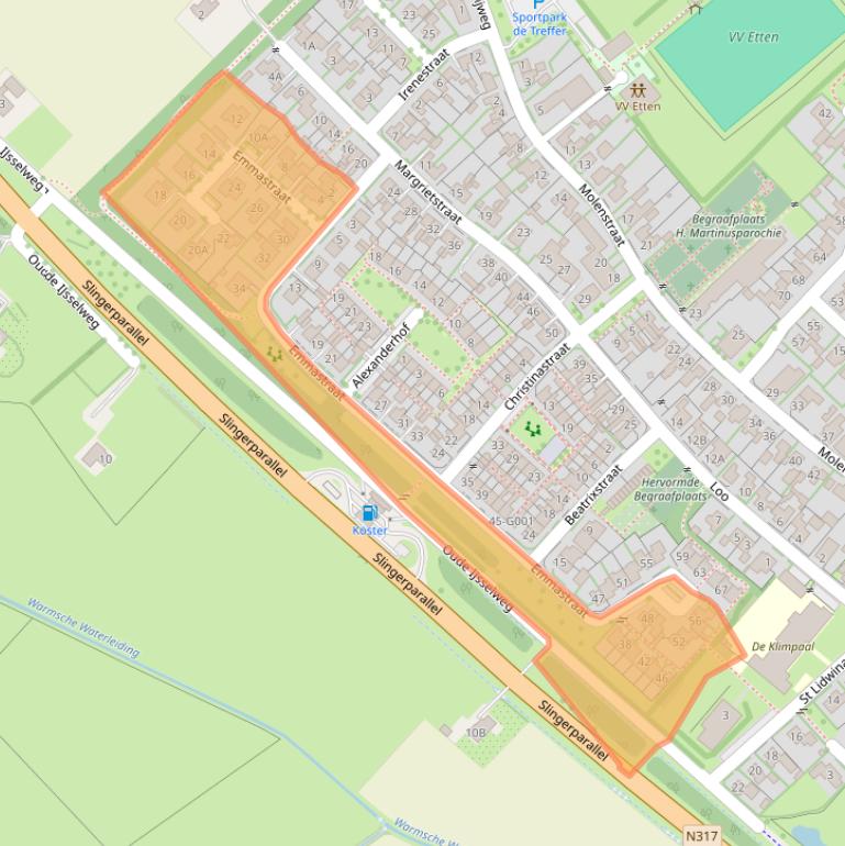 Kaart van postcodegebied 7075AN.