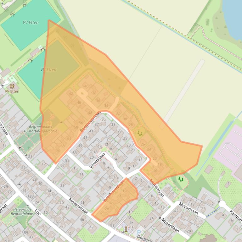 Kaart van postcodegebied 7075BE.