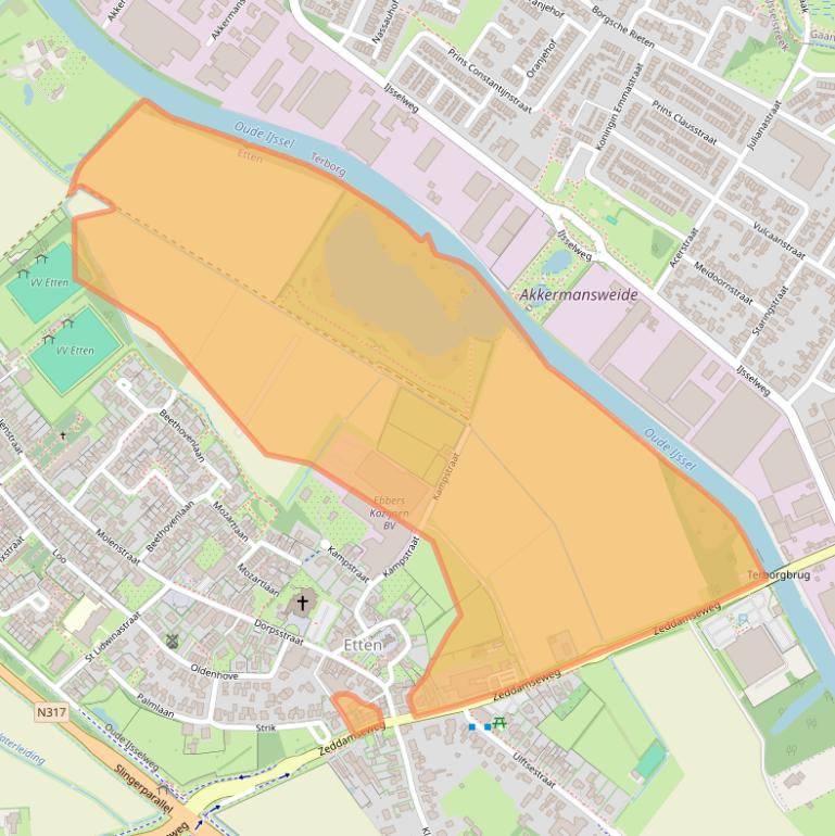 Kaart van postcodegebied 7075ED.