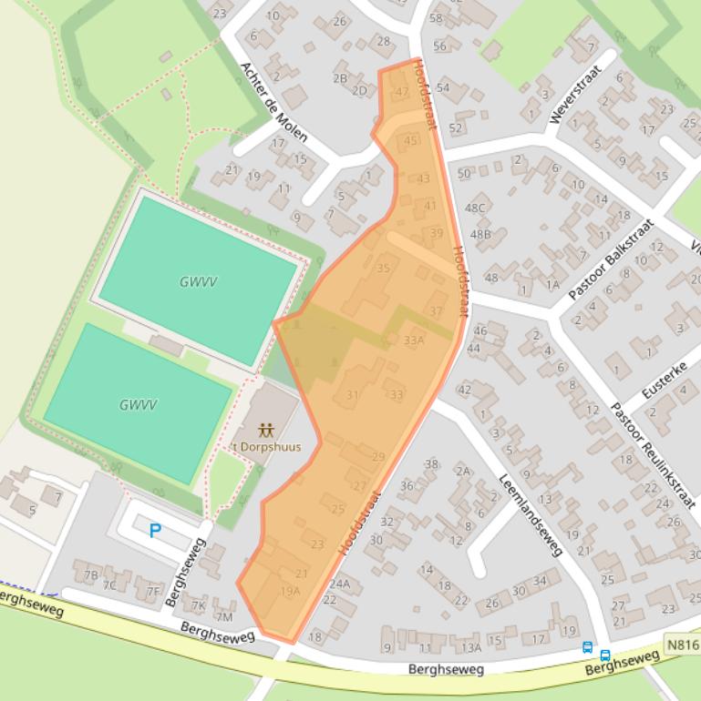 Kaart van postcodegebied 7076AG.