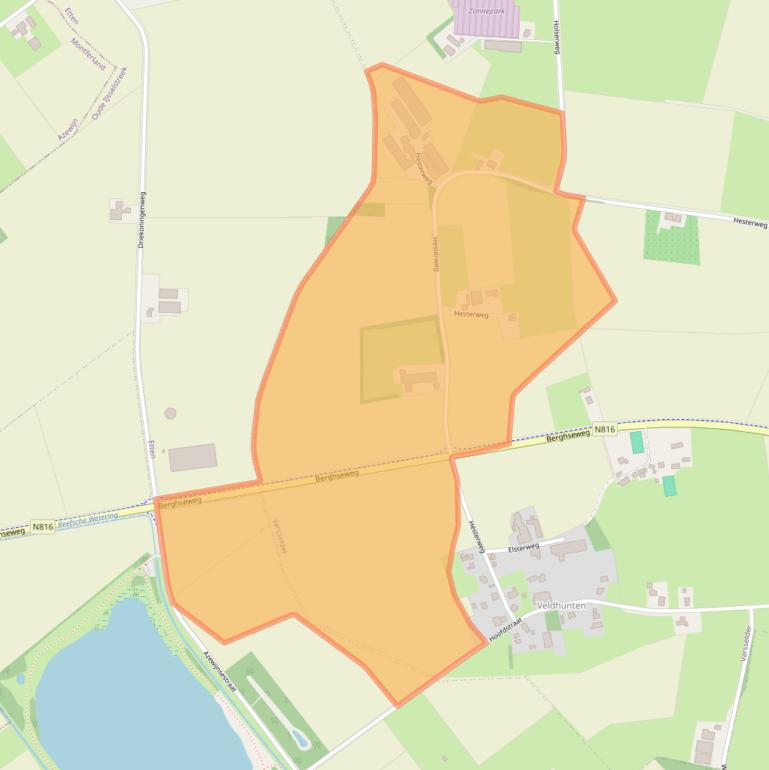 Kaart van postcodegebied 7076AW.