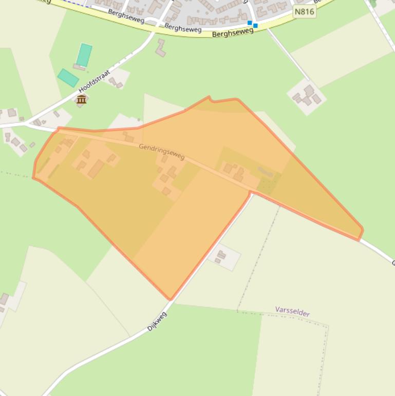 Kaart van postcodegebied 7076BC.