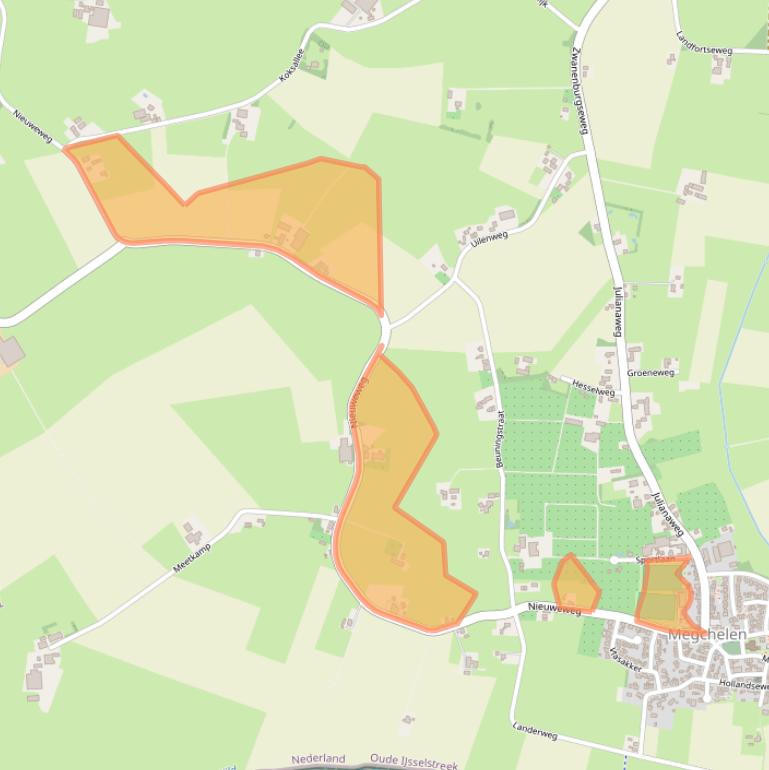 Kaart van postcodegebied 7078AC.