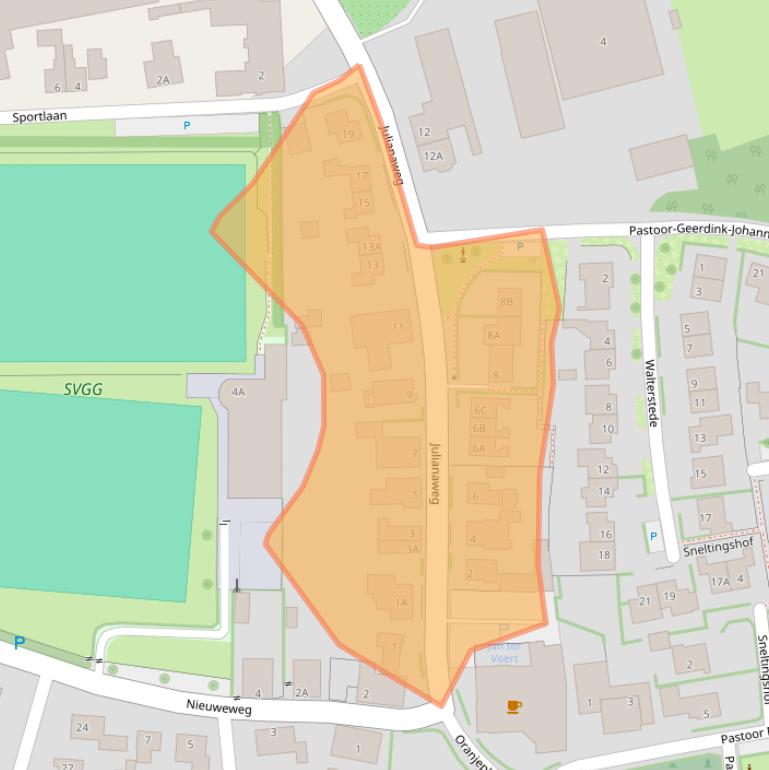 Kaart van postcodegebied 7078AW.