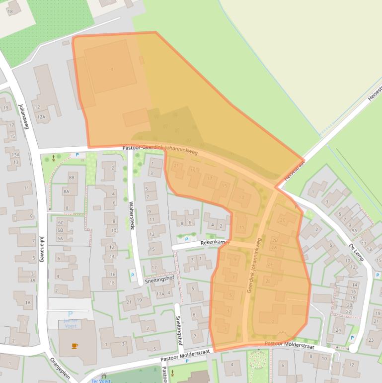 Kaart van postcodegebied 7078AX.