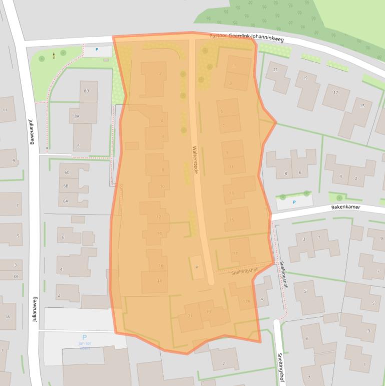 Kaart van postcodegebied 7078BA.
