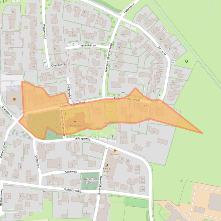 Kaart van postcodegebied 7078BB.