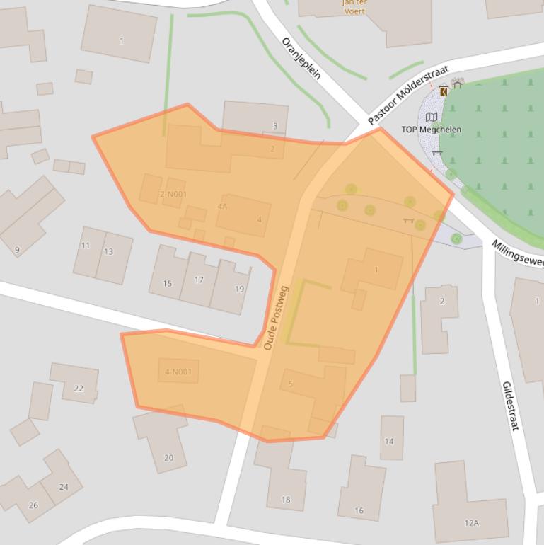 Kaart van postcodegebied 7078BJ.