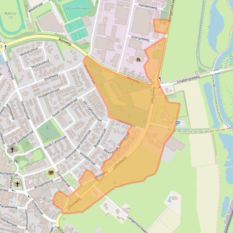 Kaart van postcodegebied 7081AA.