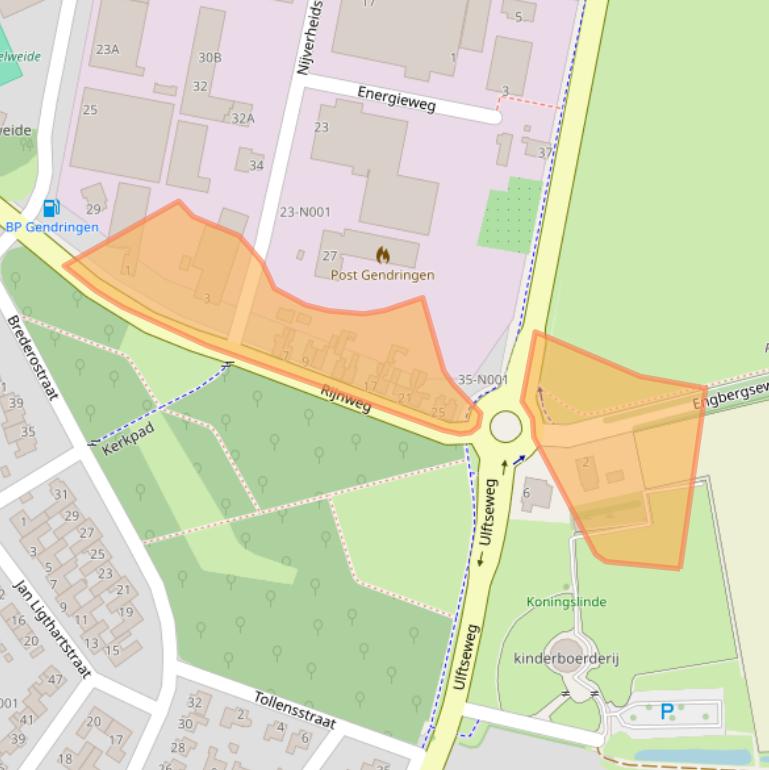 Kaart van postcodegebied 7081AB.