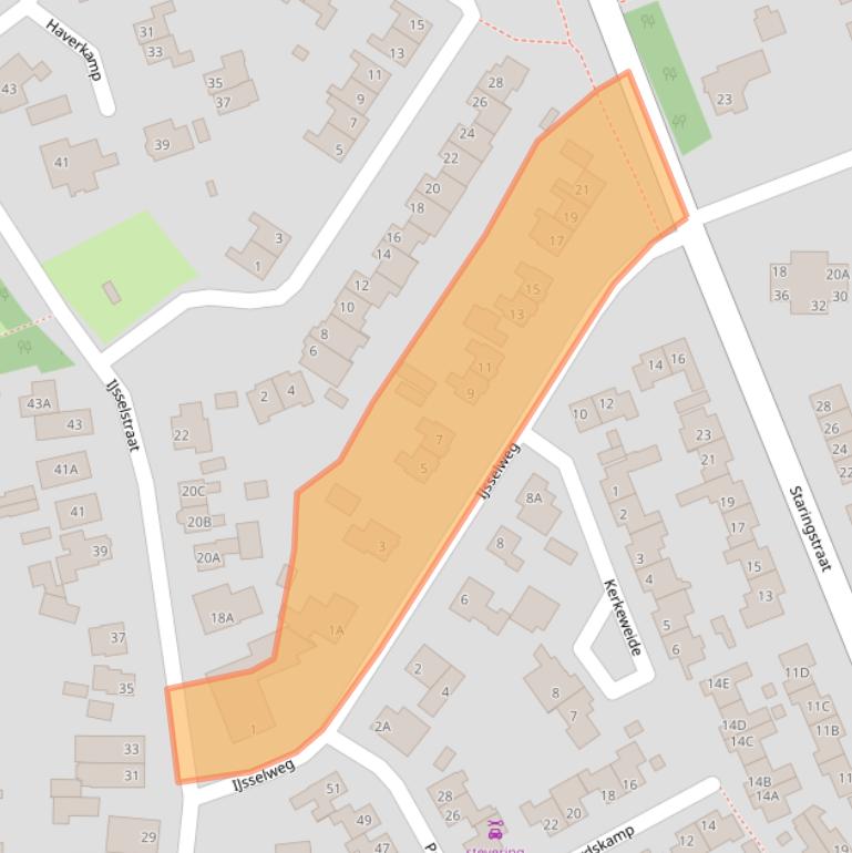 Kaart van postcodegebied 7081AG.