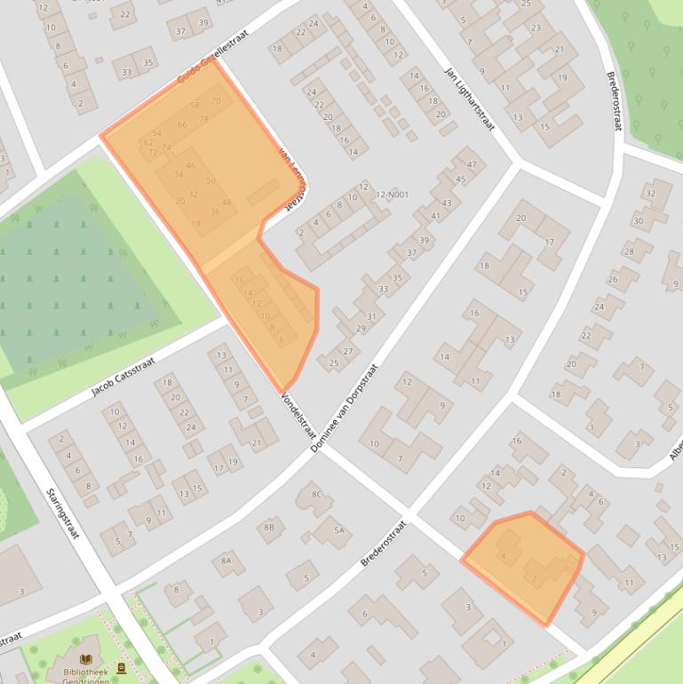 Kaart van postcodegebied 7081BJ.