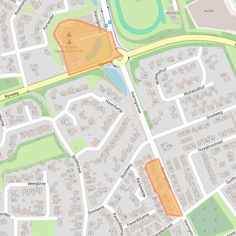 Kaart van postcodegebied 7081BN.