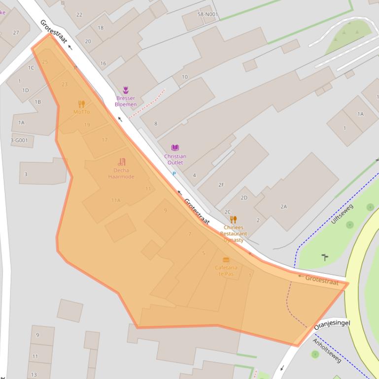 Kaart van postcodegebied 7081CA.